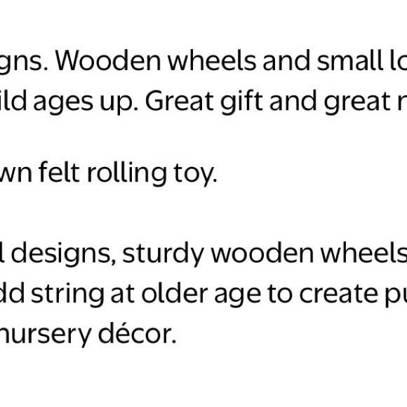 Adorable White and Brown Dog Pull Toy natural wood wheels felt body. - Picture 5 of 5